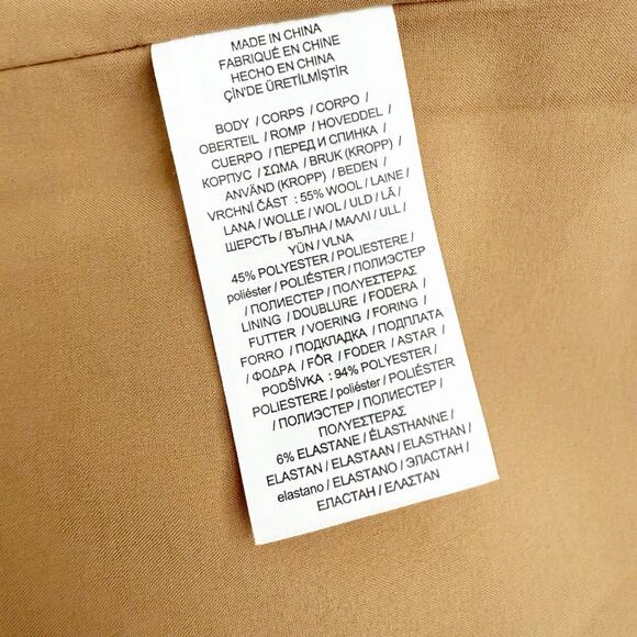 RALPH LAUREN BLACK LABEL | Wool Blend Tan Skirt Buckle Pencil Straight | 20W - Picture 6 of 8